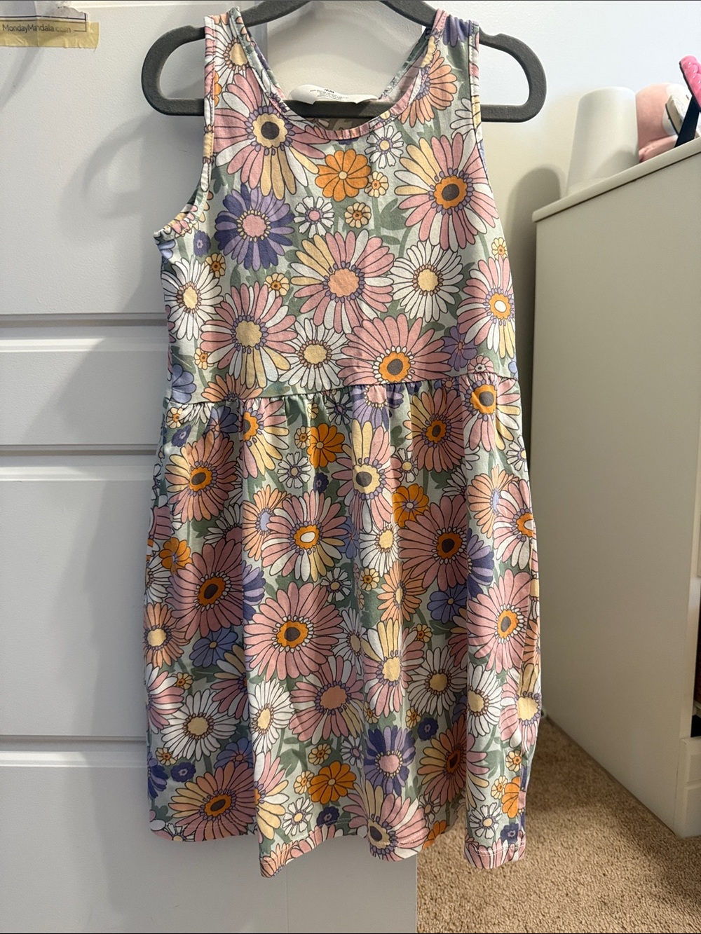 H&M Girls Floral Sleeveless Dress in Pink, Purple, Yellow, Cream